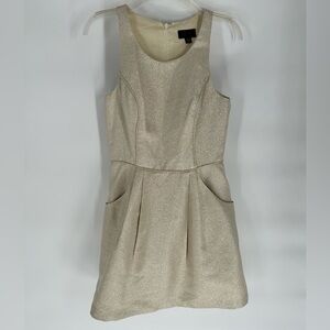 Aqua Dress Women Size 6 Beige Gold w/ Pockets